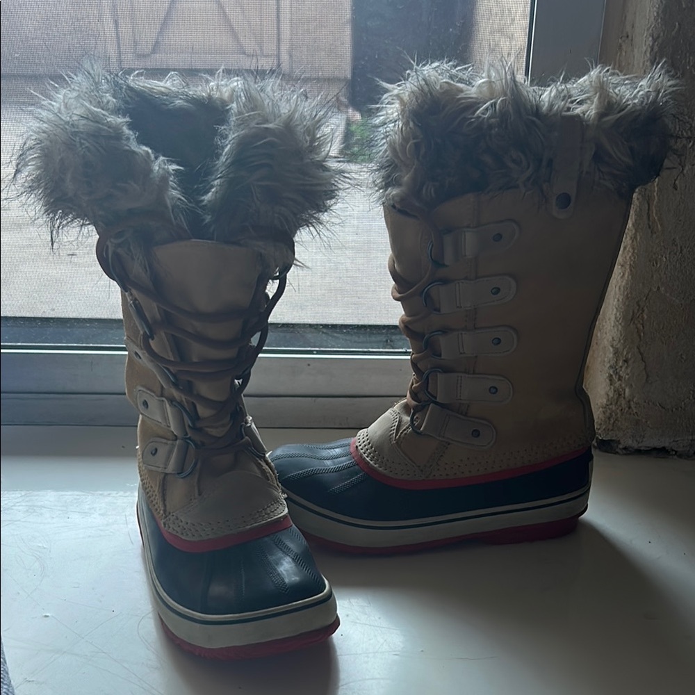 Sorel Brown Faux Fur Joan of Arctic Winter Boots Sz 7